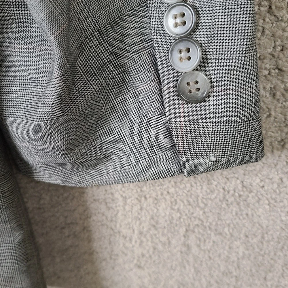 Hart Schaffner Marx Jacket Mens 42R Gray Glen Plaid Blazer Wool 2 Button‎ Coat